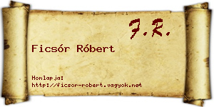 Ficsór Róbert névjegykártya