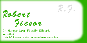 robert ficsor business card